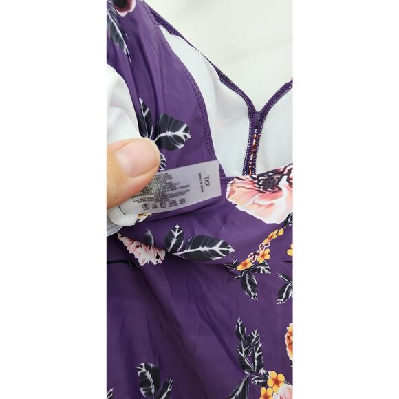 New‎ NWT Aontus Purple Floral Swim Dress Size XXL - Picture 9 of 11